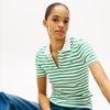 Tommy Hilfiger Women's 1985 Slim Fit Pique Stripe Short-Sleeve Polo Shirt
