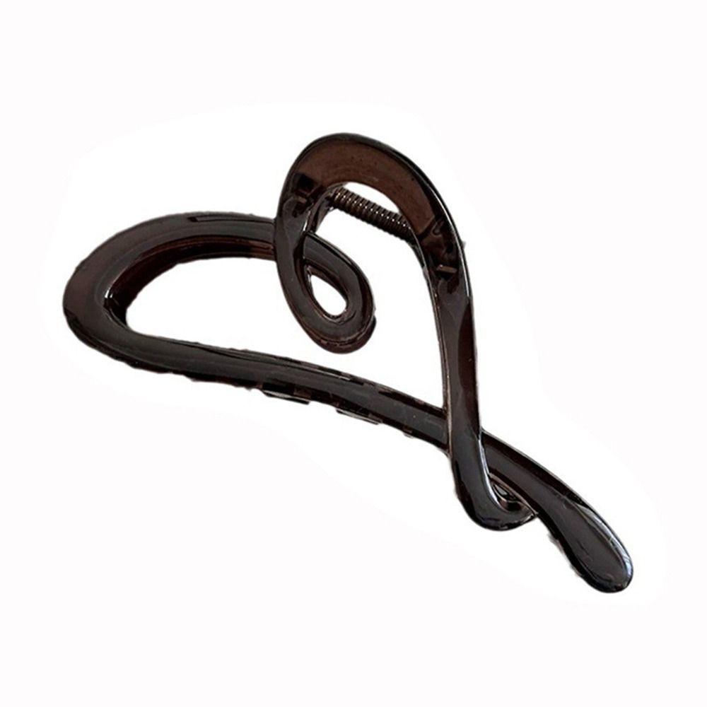 

Acrylic Heart Hair Claw Plastic Large Shark Clip Fashion Love Hair Clip Daily C