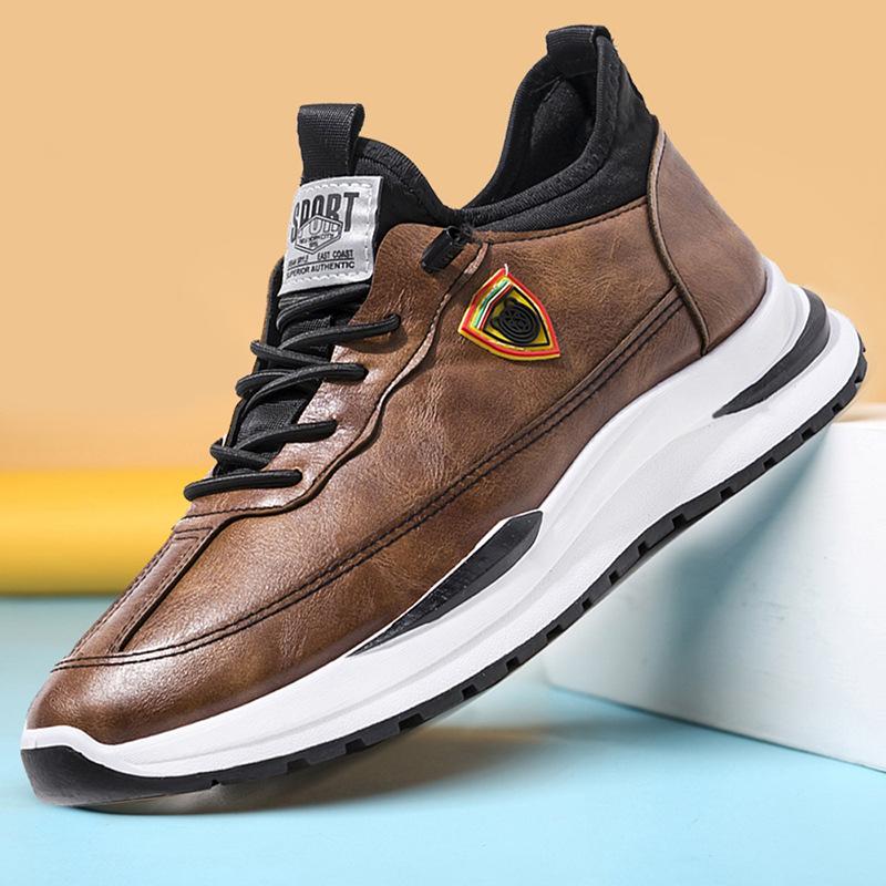 

Кожаные мужские туфли дышащая спортивная обувь модная универсальная студенческая обувь для бега мужская повседневная обувь модная мужская обувь 44