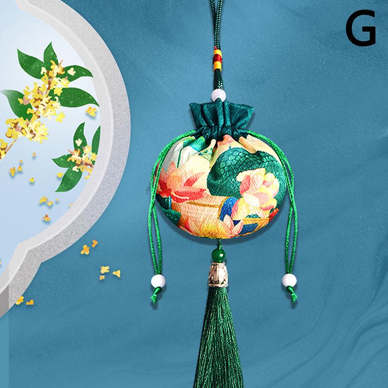 1 PCS Portable Chinese Style Sachet Creative Flower Pattern Car Ornaments Simple Antique Embroidery Bag