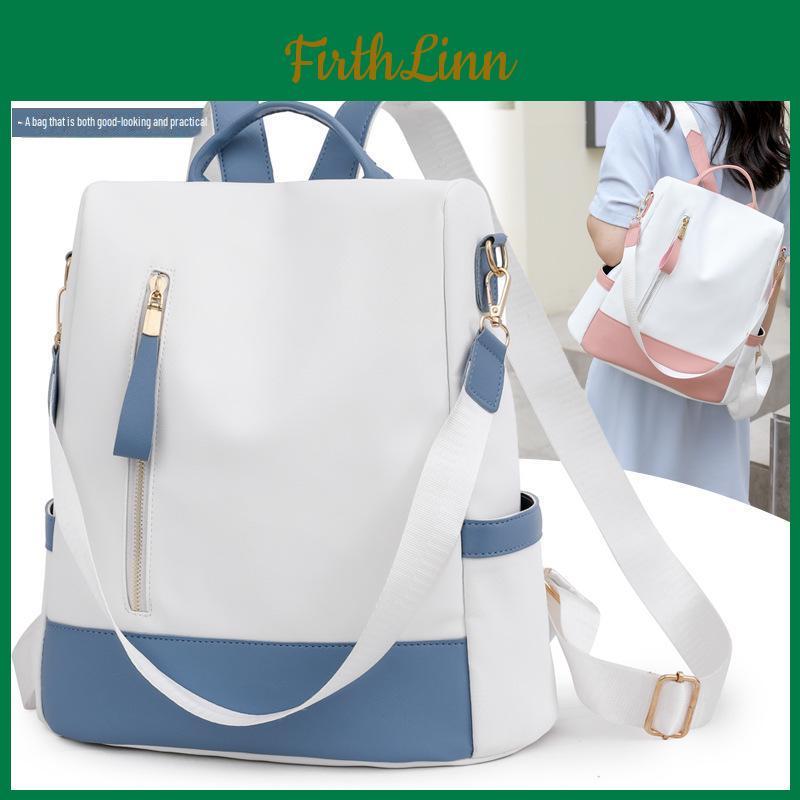Oxford Backpack Womens Cloth Lightweight Fashionable Splashproof Contrast Color Large Capacity For Travel Or School