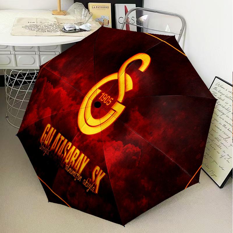 Galatasaray Football Club Automatic Folding Umbrella - 8-Rib Travel Umbrella with Auto Open/Close & Portable Gifts for holidays or birthdays