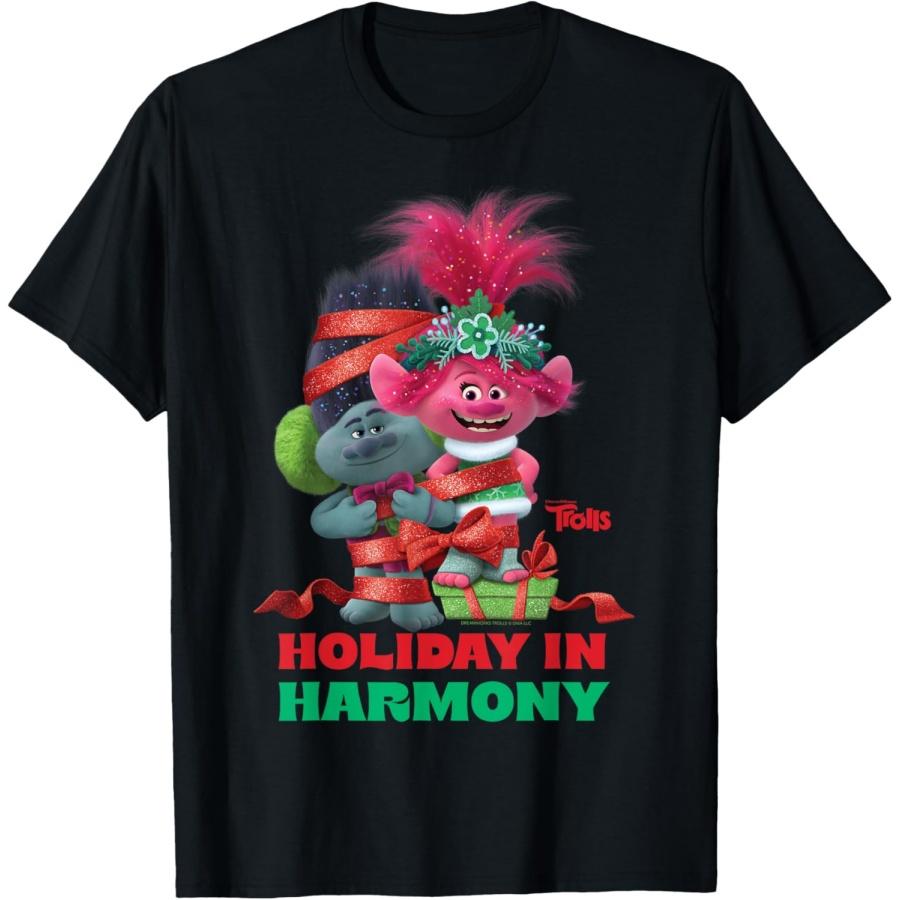 Праздничная футболка DreamWorks Тролли Branch и Poppy S