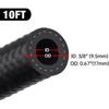EVIL ENERGY 3/8" Fuel Hose Line Push Lock NBR Rubber SAE 30R7 10FT 300PSI