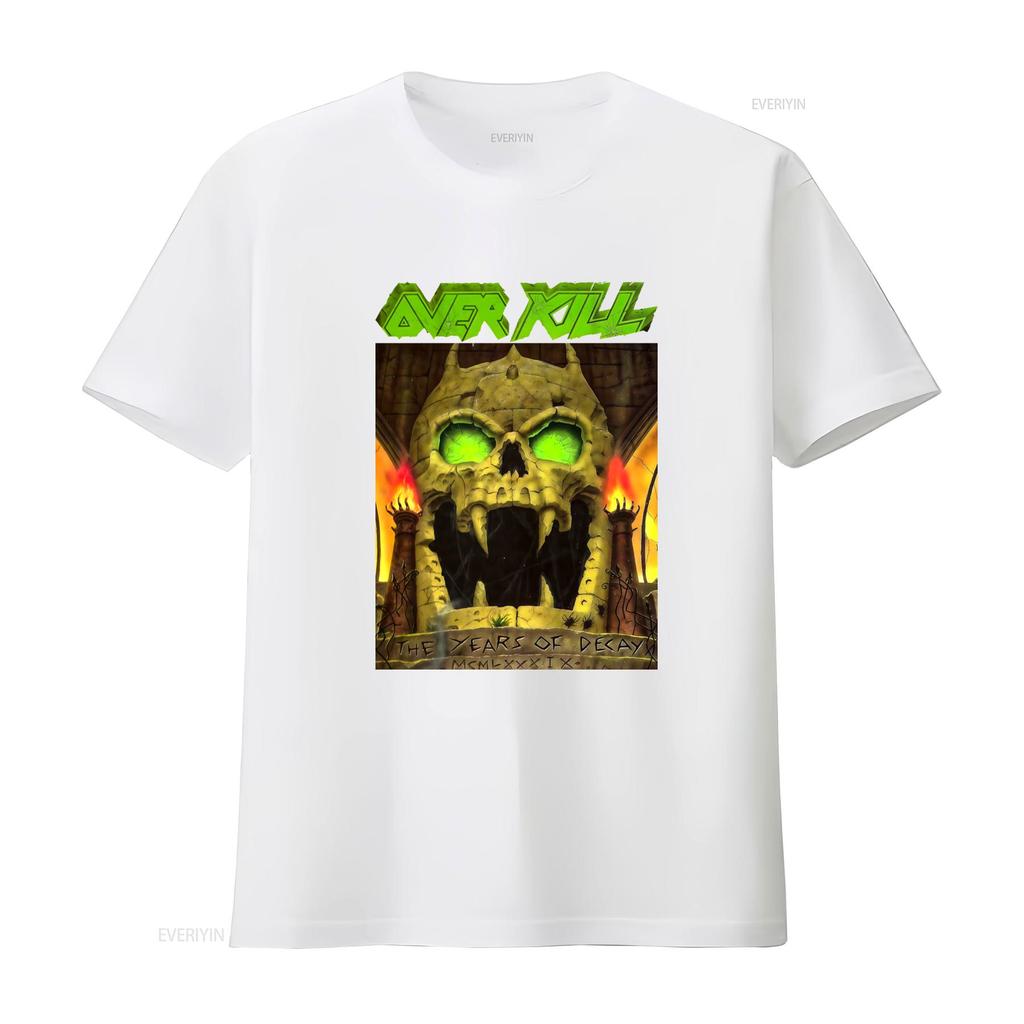 OVERKILL Band Vintage Years Of Decay Tour Concert T Shirt Men S 4XL Black UR102 vintage Washed Casual Versatile homme