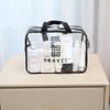 Transparent Three-Piece PVC Cosmetic Bag Set: Large, Frosted, Portable Storage for Women