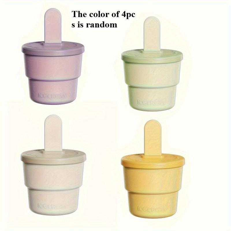 

4 шт. силиконовые формы для мороженого, термостойкие до 446°F, легко извлекаются, антипригарные лотки для заморозки для домашнего мороженого, эскимо, замороженных десертов, многоразовые