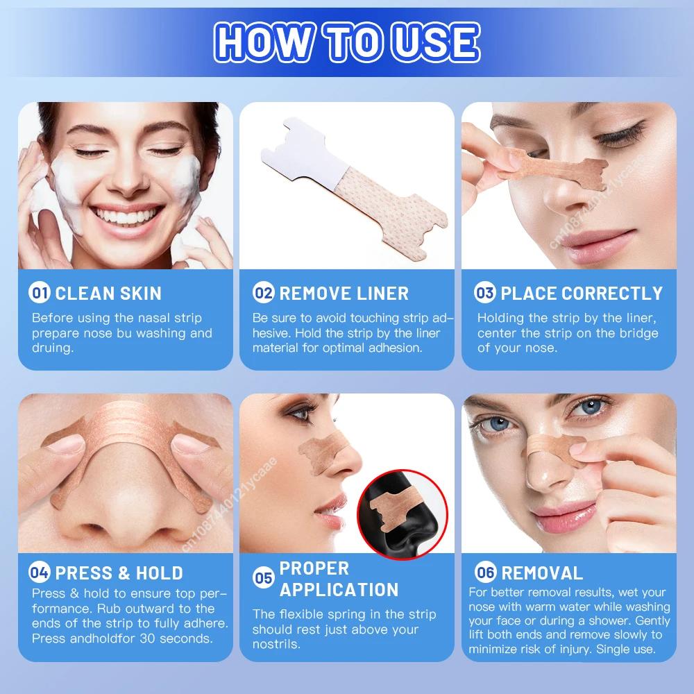 10-200pcs Snoring Stickers Breathing Nose Strips Physical Airway Expansion for Improved Nose Vent Anti-Snoring Comfort Sleep Aid