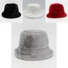 Fleece Bucket Hat For Winter Fashion With Embroidered Logo For Women Men**