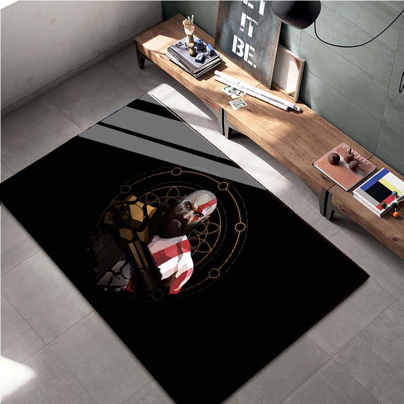 15 Sizes Kratos God-of-War Gamer Area Rug Large,Carpet for Living Room Bedroom Sofa Doormat Decor,Kids Play Non-slip Floor Mat