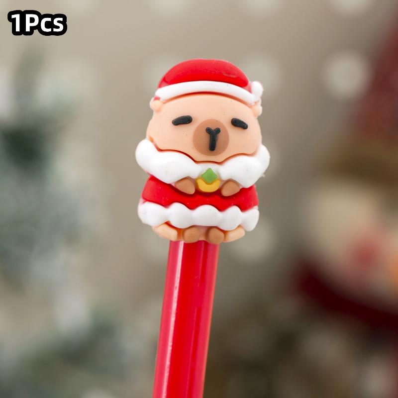 

1/5Pcs Christmas Capybara Gel Pen Cute Cartoon Stationery Smooth Writing Pens Kawaii School Office Supplies Festival Prize Gift