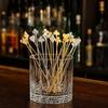 Palito Misturador de Aço Inoxidável, Formato de Pá, Coração, Diamante, Trevo, Palitos Divertidos de Frutas para Mexer, Palitos Mexedores de Cocktail para Whiskey, Suco, Café