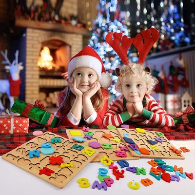 Holzpuzzle Kleinkind Holzpuzzle Frühe Bildung Alphanumerisches Formpuzzle Kleinkind Lernpuzzle Spielzeug
