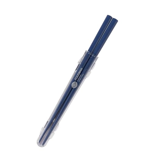 CB Japan Chopsticks with Case, Antibacterial, Ash Navy, Dishwasher Safe, Bento Chopsticks, 20.5cm, Quiet, Easy to Store in the Case, Natural Wood, Lac