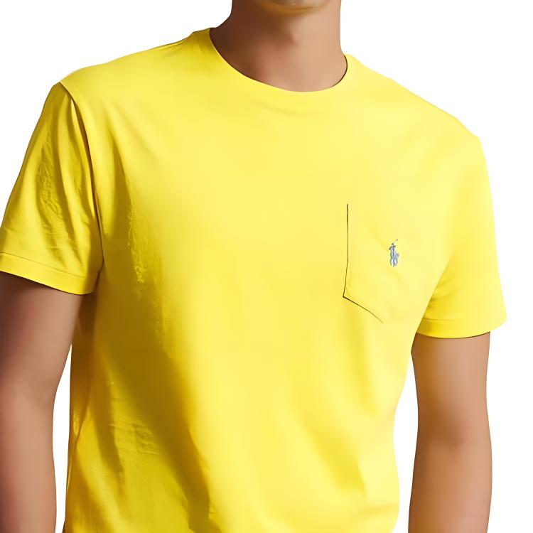 Polo Ralph Lauren Logo Embroidered Crew Neck Short Sleeve T-Shirt Men Tops Yellow 710704248-180