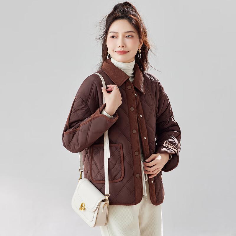 

TERRE BLEUE Women s Diamond Color Block Corduroy Padded Coat XL