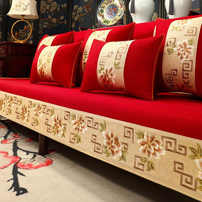 

Чехол на подушку сиденья дивана из китайского красного дерева, полотенце, нескользящее полотенце для спинки, чехол на подушку кровати Лохань, тканевый чехол на подушку дивана из массива дерева 90*210cm