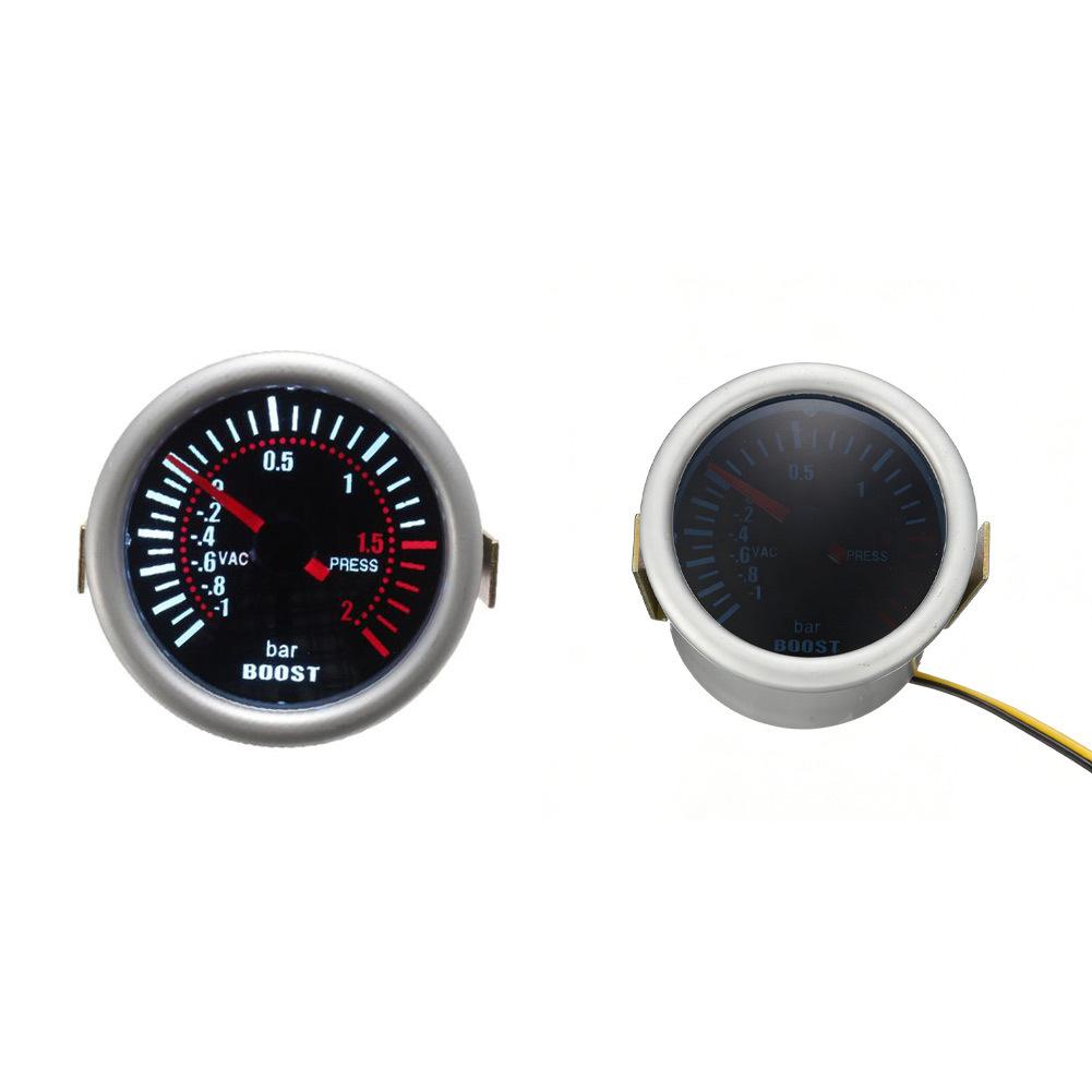 LED Pointer Boost Pressure Gauge 2 Inch Designed for -1 To 2 Bar Turbo Monitoring In For 12V Vehicle Applications