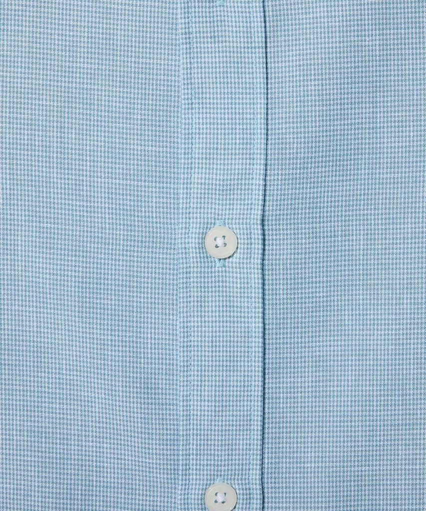 Stico Diems Small Check Linen Blend Short Sleeve Shirt_Mint (Easy Fit)_Ddsxb03Ecm