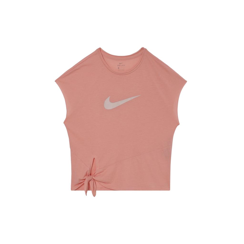 Nike Solid Color Logo Round Neck Breathable Short Sleeve T-Shirt Women Tops Pink CV7247-606