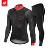 NUCKILY Men's Winter Cycling Suit with Silicone Padded Seat and Fleece for Mountain Biking