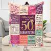 50th Anniversary Celebration Flannel Blanket-Soft and Suitable for Sofas,Beds,Offices,Travel,All Seasons,Great Gift for Holidays and Birthdays.