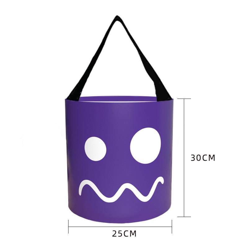 Halloween Pumpkin Bag With Cartoon Design For Trick Or Treat Candy Collecting