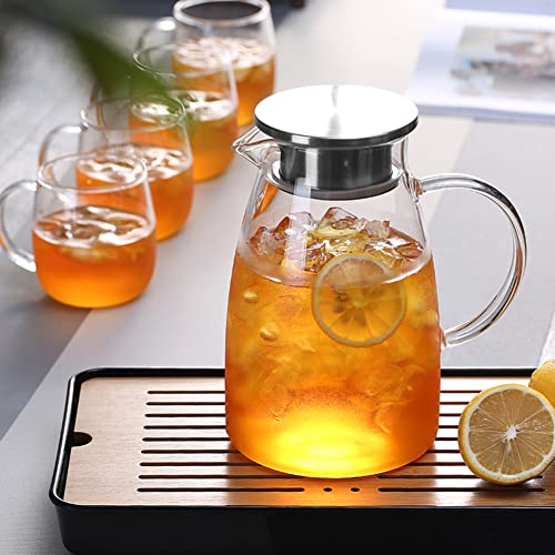 Artispro Glass Teapot, Heat-Resistant, 1.5 Liter, Stainless Steel, with Integrated Tea Strainer Lid