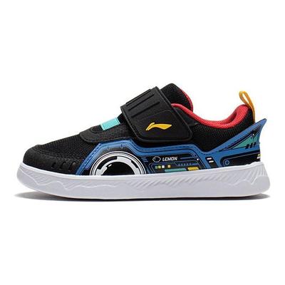 Li Ning Comfortable Versatile Non-Slip Shock Absorbing Wear-Resistant Casual Shoes Kids Shoes Black YKNS034-5