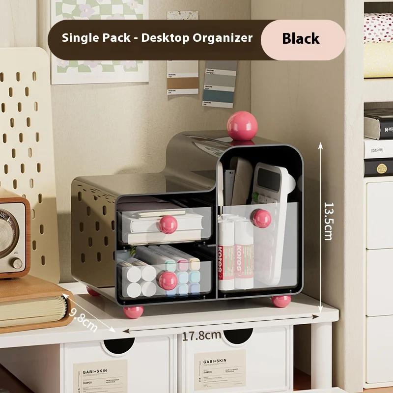 Multi Drawer Desktop Organizer, Colorful Storage for Stationery Makeup Jewelry | Dorm Desk Organizer, Stackable Cosmetic Drawers