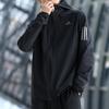 Adidas ნაქსოვი კაპიუშონიანი სპორტული ქურთუკი მამაკაცის გარე ტანსაცმელი შავი CY5776