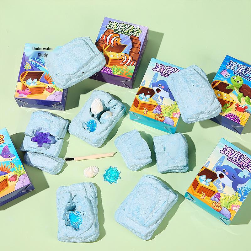 Kids' Underwater Treasure Hunt: Archaeological Dig Toy for Primary Students - Educational Shells & Gems Parent-Child Gift
