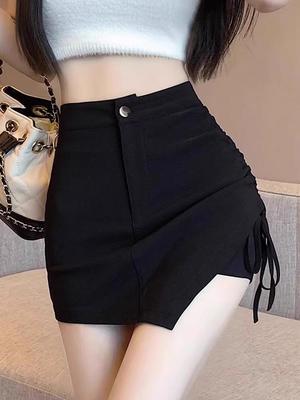 Women’s Spring 2024 Fashion: Korean A-Line Skirt with Drawstring Waist