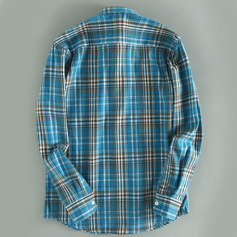 High-Quality Export Factory Surplus Autumn and Winter Men's Plaid Long-Sleeve Shirts, Comfortable Plus-Size Men's Shirts, Trendy Tops
