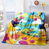 Kawaii Donut Pattern Blanket, The Simpsons Travel Flannel Blanket, Warm Blanket for Sofa Beds, Holiday Gift.