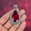 Přívěsek z rubilitu z masivního sterlingového stříbra 925, ručně vyráběný drahokam, přívěsek, dárek pro manželku, zbrusu nový přívěsek