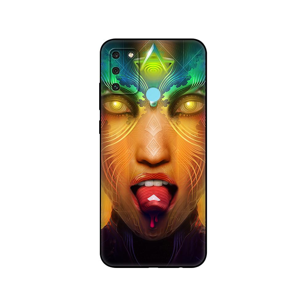 Black tpu Case For Huawei Honor 8a Prime 8s Prime 9 Lite honor 9A 9C 9X Premium 9x Pro 9S Case Cover Trippy Art aesthetic