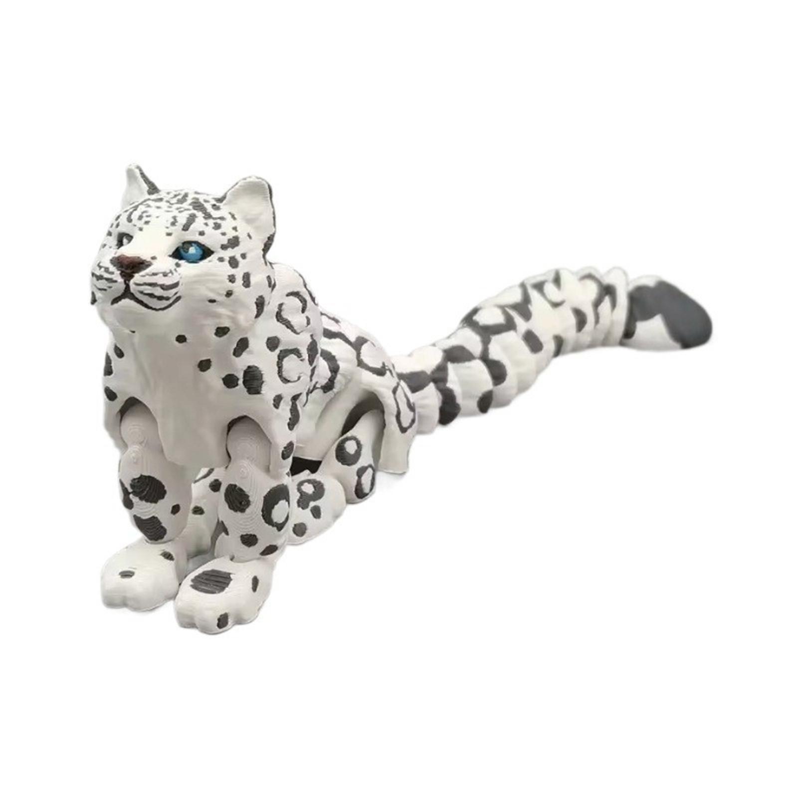 

3D печать снежного барса модель имитация дикого животного орнамент большая фигурка модель животное One Size белый