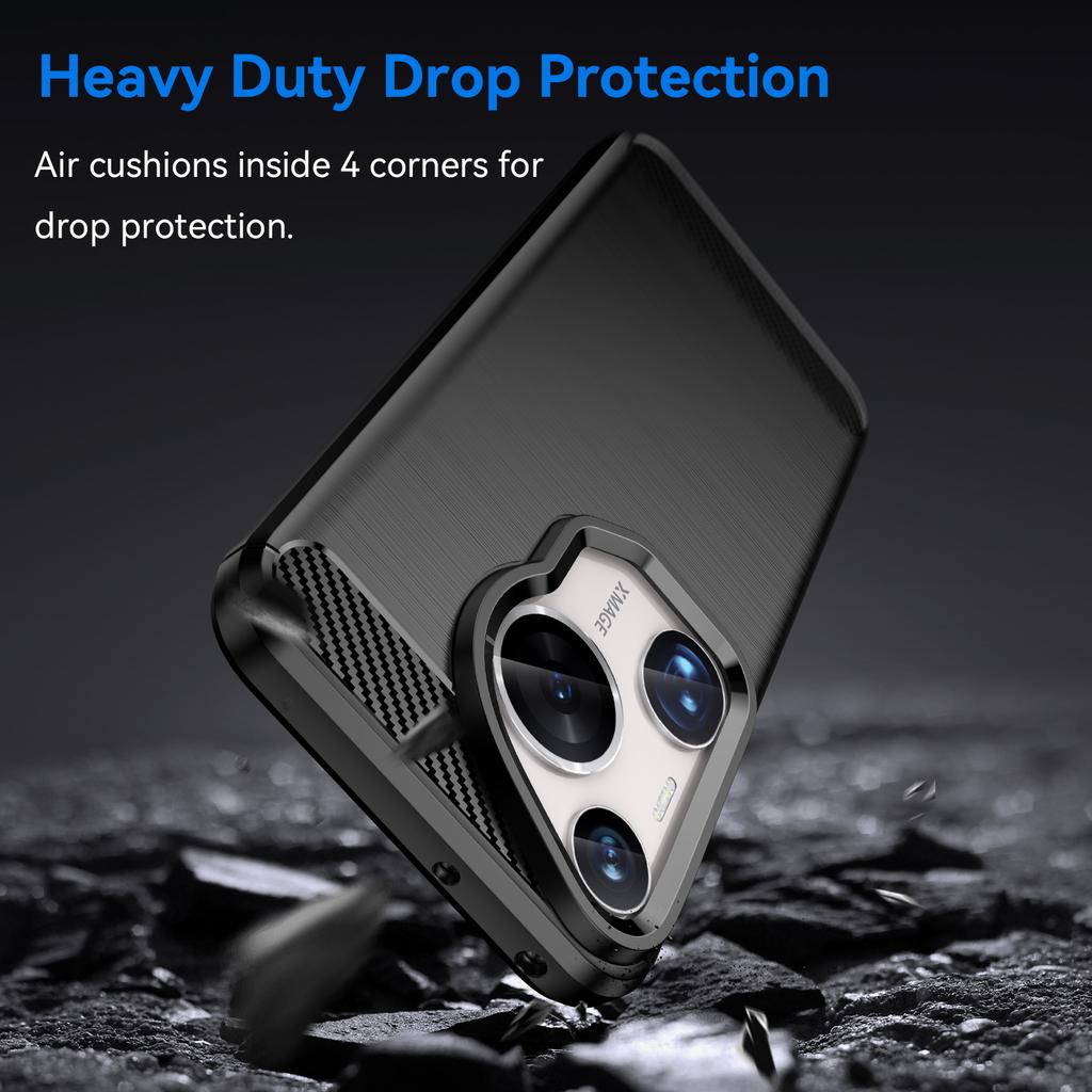 For Huawei Pura 70 Ultra Case Carbon Fiber Texture Soft TPU Slim Phone Cover