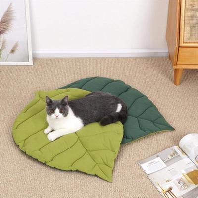 Leaf Shape Soft Dog Bed Mat Soft Crate Pad, Machine Washable Mattress for Large Medium Small Dogs and Cats Kennel Pad