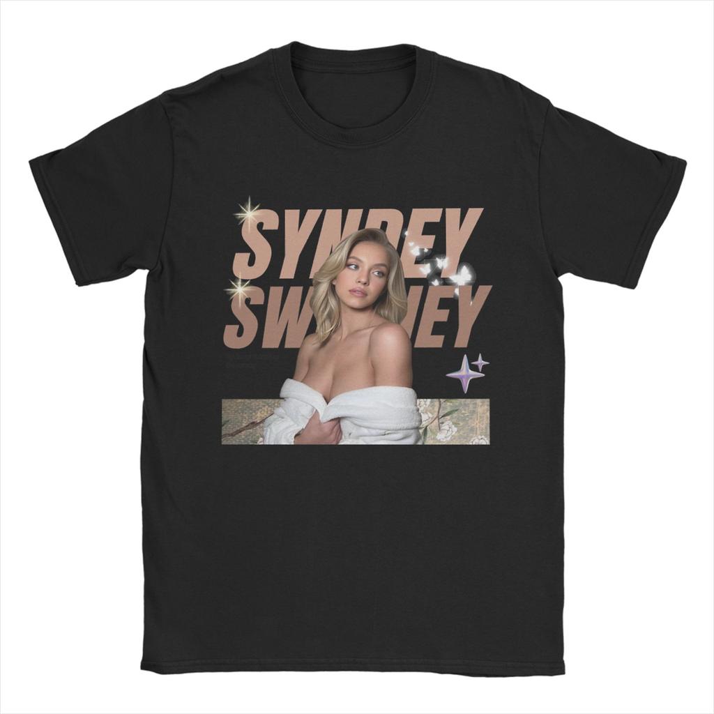 Sydney Sweeney T Shirts Unisex Pure Cotton Leisure TShirts Crew Neck Tees Short Sleeve Tops Birthday Present