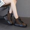 New Style Shoes Ankle Boots Women's Shoes Casual Round-toe Thick-soled Boots Mid-calf Versatile Single Boots