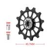 12T Bicycle Rear Derailleur Bearing Aluminum Alloy Positive Negative Tooth Bike Rear Derailleur Pully Ceramic Bearing
