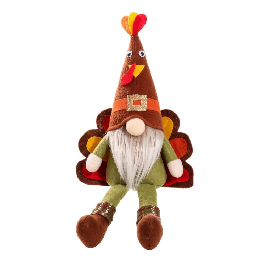 Long-Legged Turkey Plush Figures with, Faceless Couple Doll Ornament