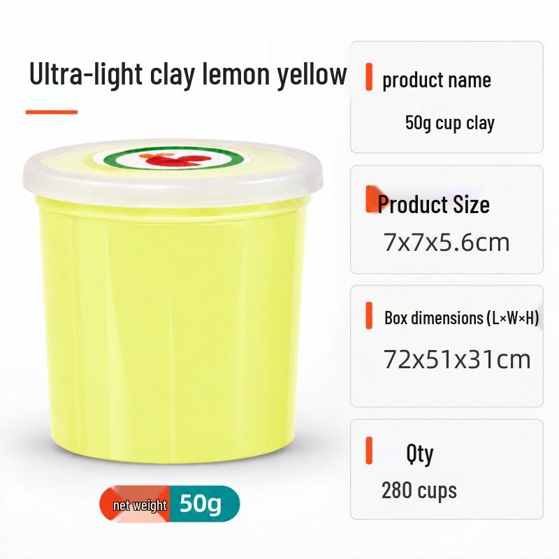 50g Large Jar Pack: Super Light Nontoxic Colored Clay for Kids' DIY Crafts and Toys