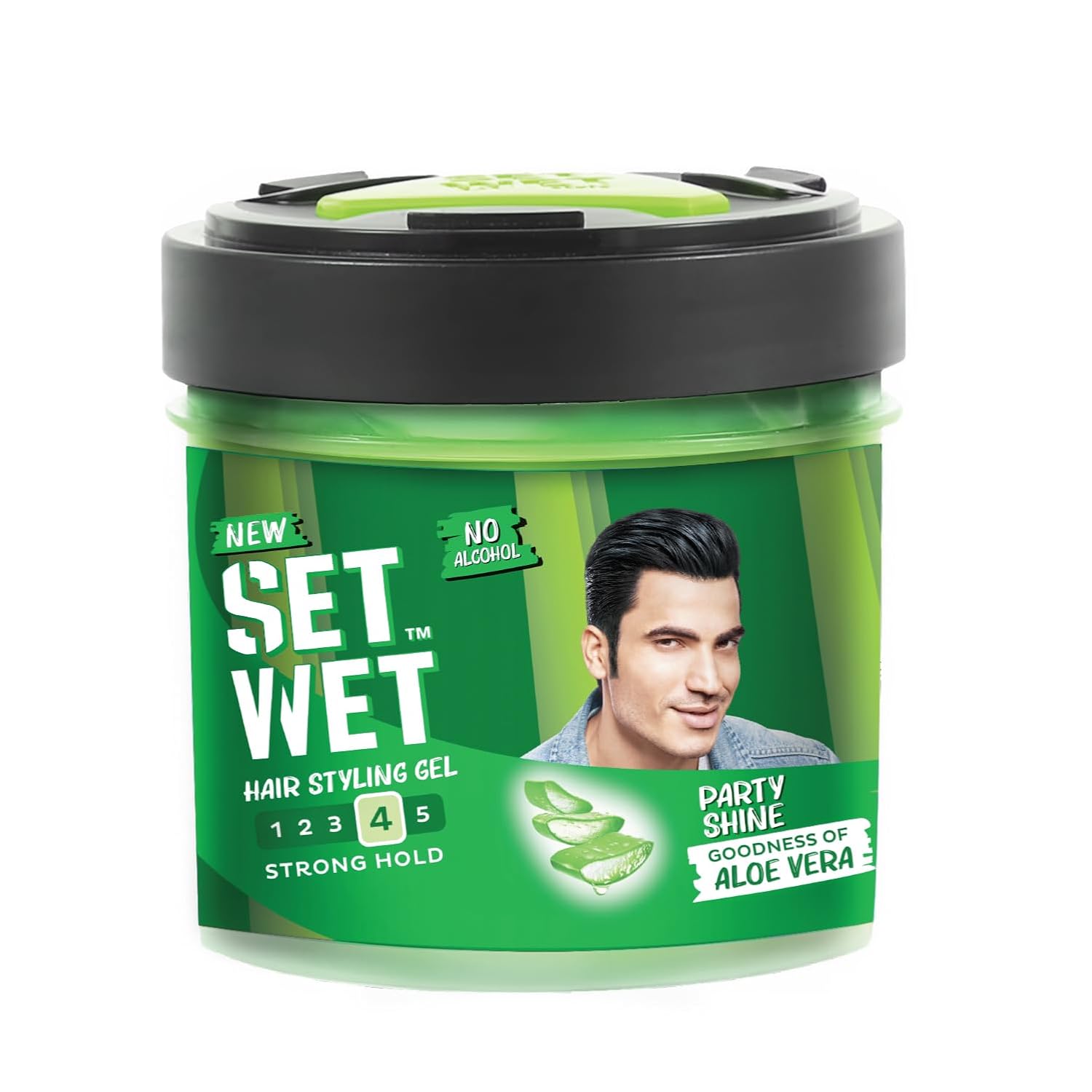 Set Wet Hair Gel for Men Party Shine 250gm Pack of 1 Strong Hold High Shine Styling for Short Medium Hair