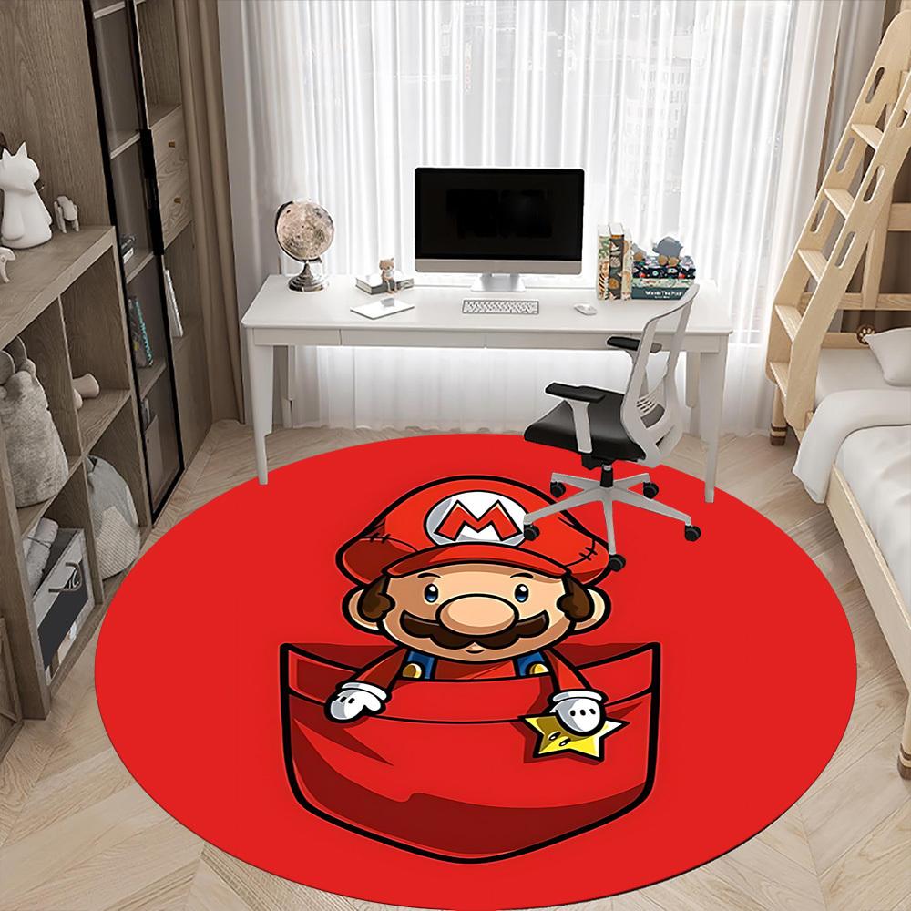 1pc Pocket Mario Office Round Area Rug, Under Office Chairs Bedroom Living Room Home Decor  A1022241