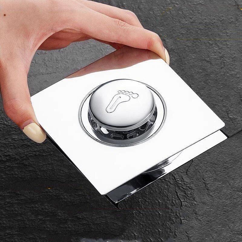 Stainless Steel Floor Drain Odor-Proof Sealing Cover For Bathroom Press-And-Step-Type Spring Core Multi-Functional Pedal
