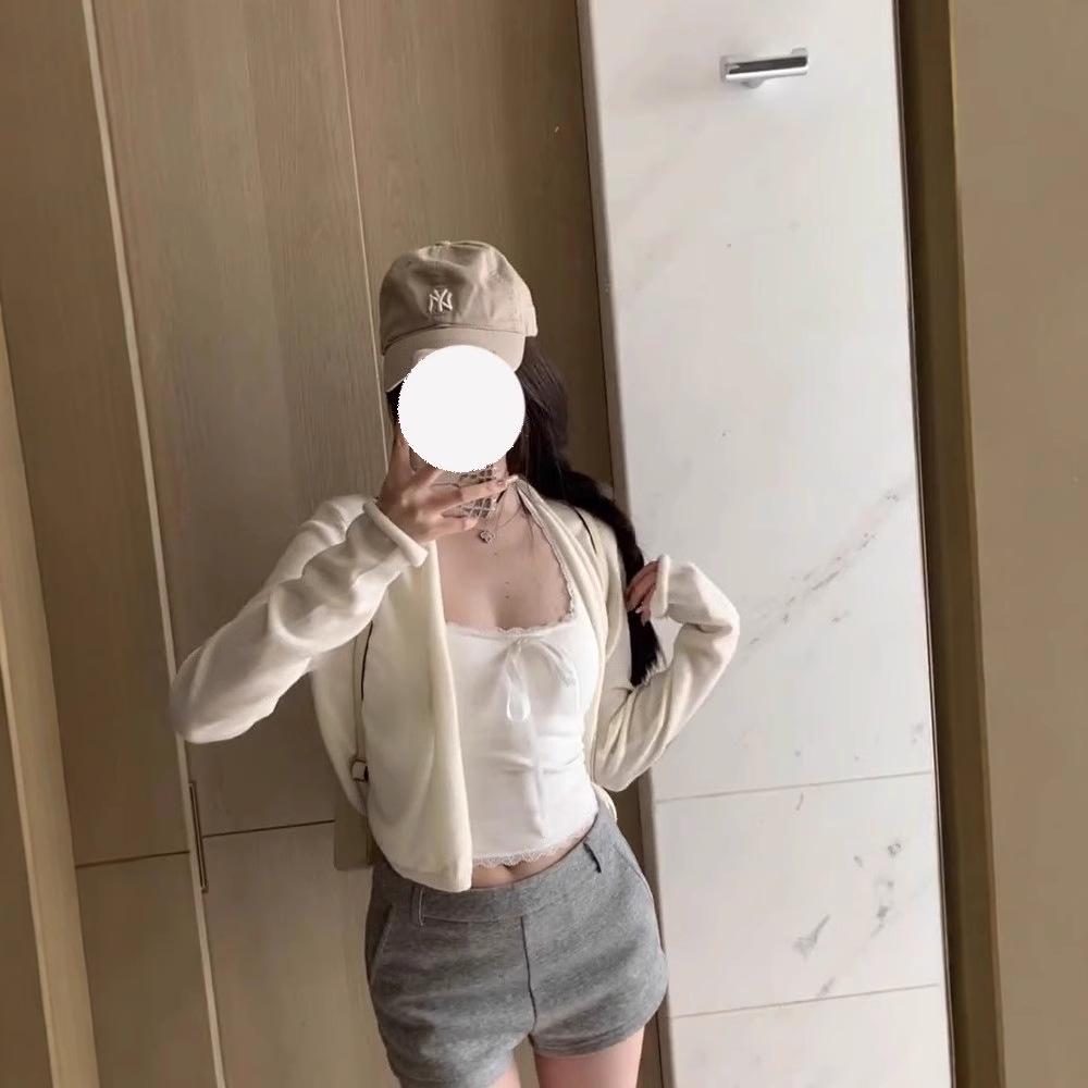 Women's White Lace Trim Halter Tank Top with Chest Pad - Summer Backless Outerwear