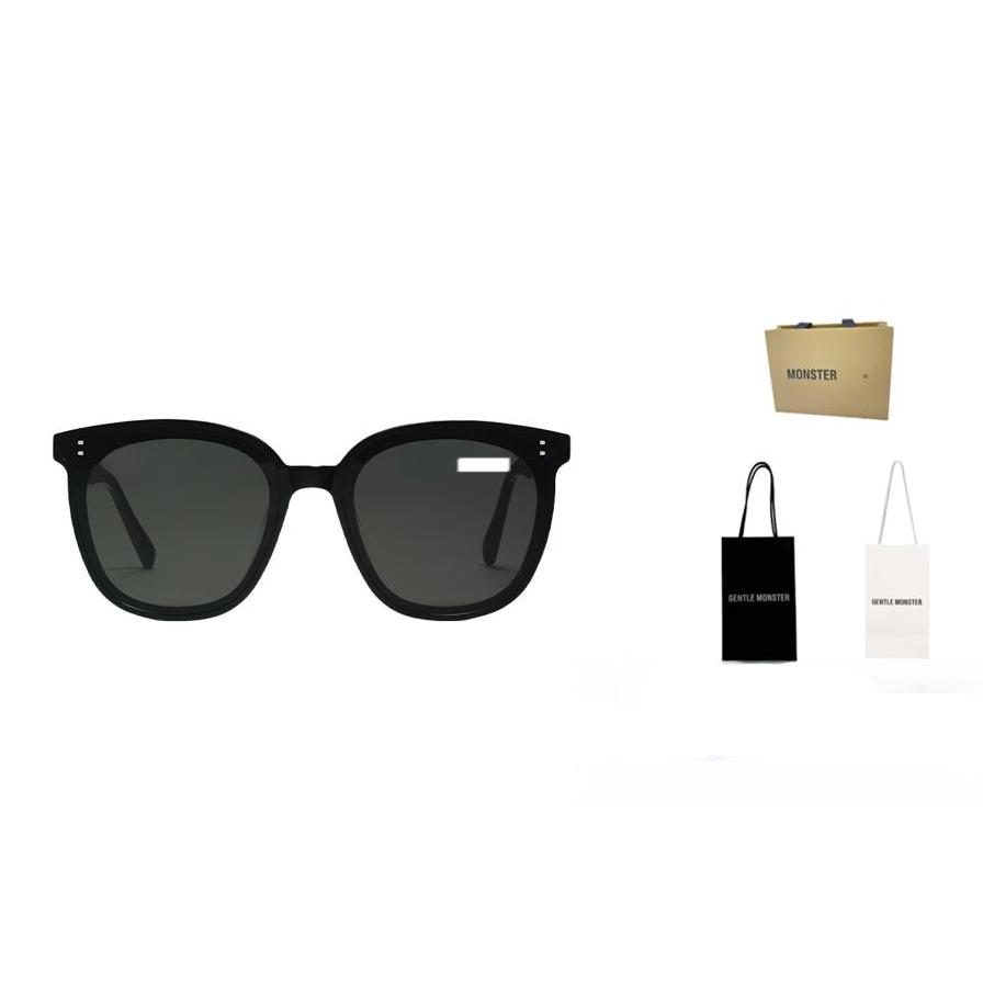 Gentle Monster Myma-01 Square Sunglasses With Letter Engraving Unisex Sunglasses Black MYMA-01